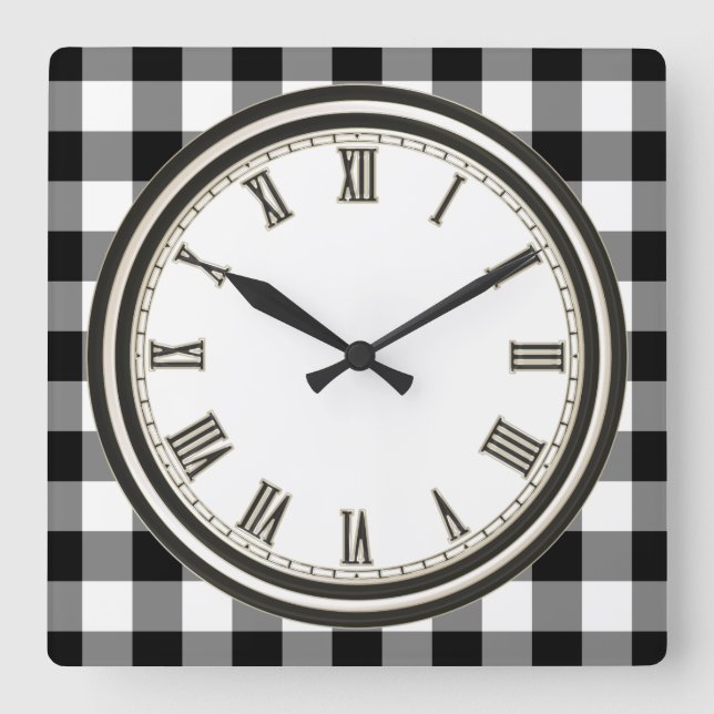 Blanco negro reloj de cocina con motivo de la prue (Anverso)