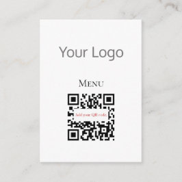 Blanco negro simple Tu logotipo Código QR Tarjetas