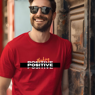 Blanco Negro Simple Typografía Positiva T Camisa