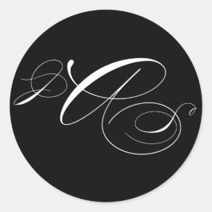 Blanco negro tres Sello para sobres de monograma i