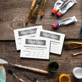 Blanco negro tu certificado de autenticidad de log