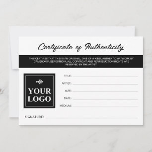 Blanco negro tu certificado de autenticidad de log