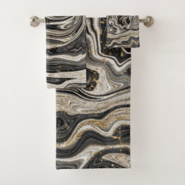 Blanco Negro y Chic Swirl Moderno Abstracto