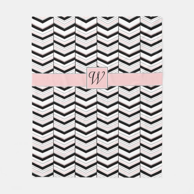 Blanco negro y manta de flechas de chevron para Ru (Anverso)