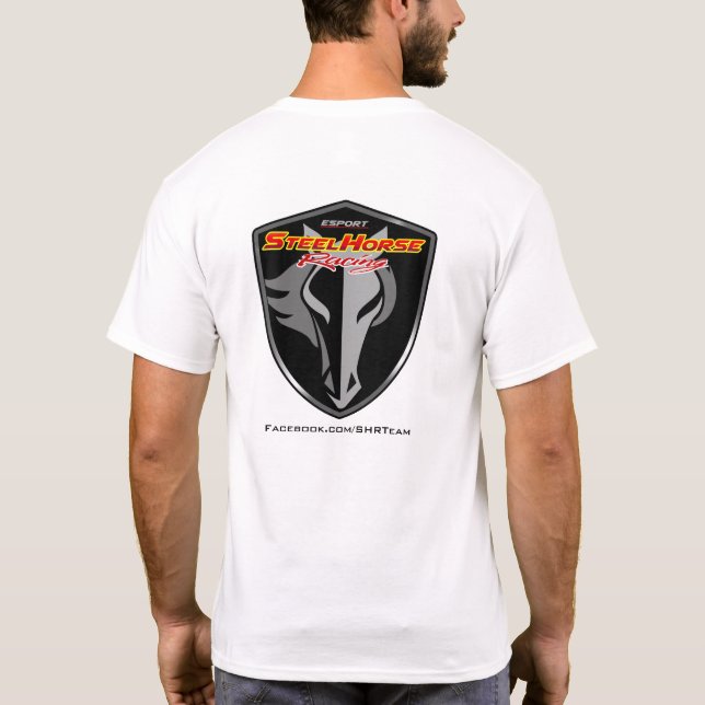 Blanco para hombre de la camiseta de la carrera de (Reverso)