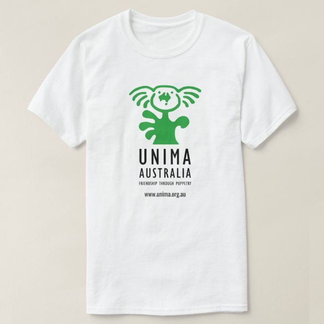 Blanco para hombre de la camiseta de UNIMA (Diseño del anverso)
