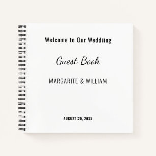 Blanco personalizado con libro de invitado negro