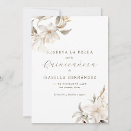 Blanco Reserva la fecha de Quinceañera