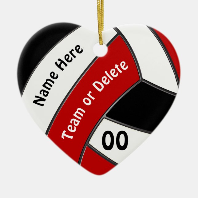 Blanco Rojo Negro, Ornamentos de VOLEYBALL persona (Frente)