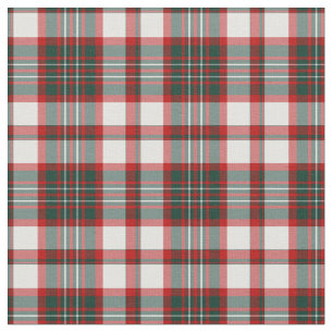 Blanco, rojo y tela escocesa del navidad de Forest