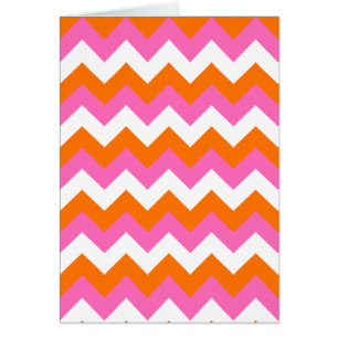 Blanco rosa y Naranja Zigzag