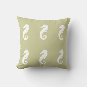 BLANCO SEAHORSE sobre almohada GRIS