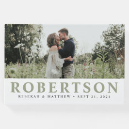 Blanco sencillo y elegante | Libro de invitados fo