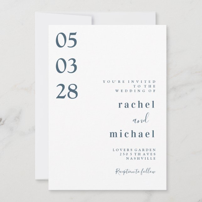 Blanco Simple y elegante invitación (Anverso)