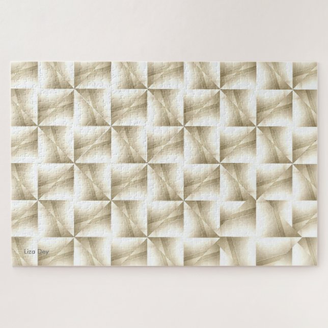 Blanco sobre blanco Abstracto sobre rompecabezas (Horizontal)