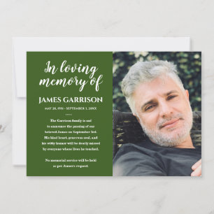 Blanco Sobre Verde En La Invitación De La Foto De 