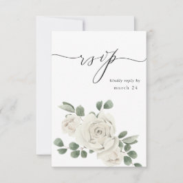 Blanco Suave Floral & Eucalipto con RSVP de comida