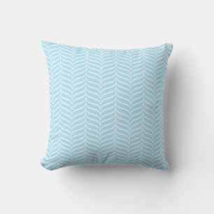 Blanco Suave "V-Rayas", en Almohada Azul Suave