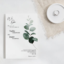 Blanco verde moderno Hacemos Invitación a la Boda