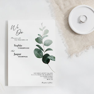 Blanco verde moderno Hacemos Invitación a la Boda