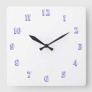 Blanco y azul > relojes llanos de la cocina