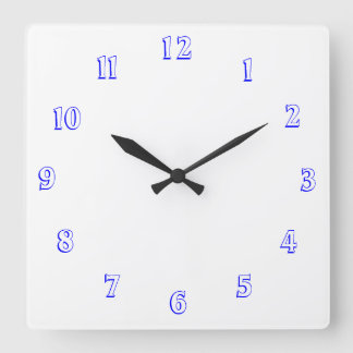 Blanco y azul > relojes llanos de la cocina