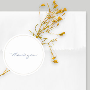 Blanco y azul simples Gracias Boda Pegatina