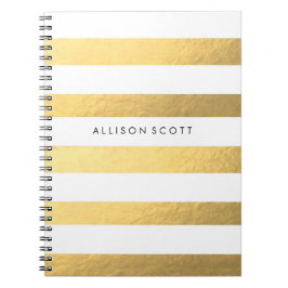 Blanco y cuaderno personalizado oro