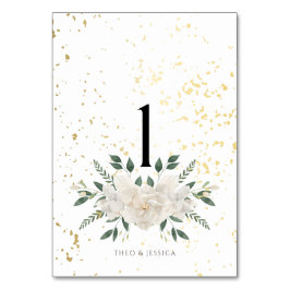 Blanco y Dorado Nosotros Hacemos Número de Mesa