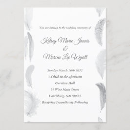 Blanco y gris de la invitación de la boda de la