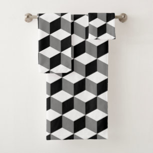 Blanco y gris del negro del modelo del cubo