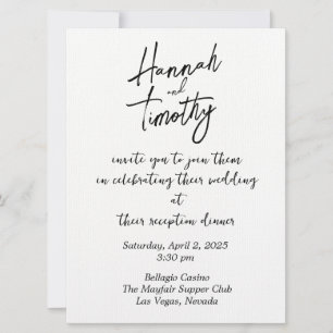 Blanco y negro 6.25":x Invitación a la boda de 8.7