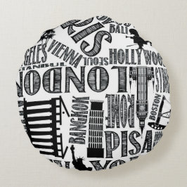 Blanco y negro, almohada de las ciudades del mundo