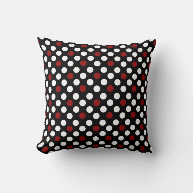 Blanco y negro con la almohada roja del cuadrado (Anverso)
