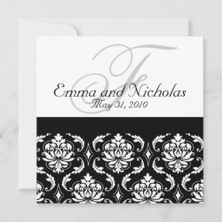 Blanco y negro de la invitación a la boda