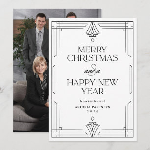 Blanco y Negro Deco   Navidad Corporativa Elegante