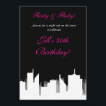 Blanco y negro en las invitaciones a la fiesta en<br><div class="desc">Personalizar con su propio texto. Borra cualquier área de texto que desee dejar en blanco. Personalice el frente y la parte posterior.</div>