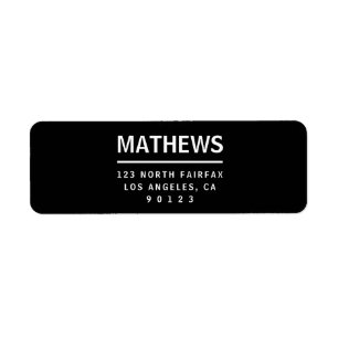 Blanco y negro   Etiqueta de dirección de retorno 