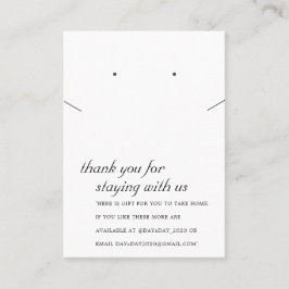 BLANCO Y NEGRO GRACIAS NECKLACE TARJETA DE GANANCI