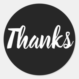 Blanco y negro gracias simple pegatina de negocios