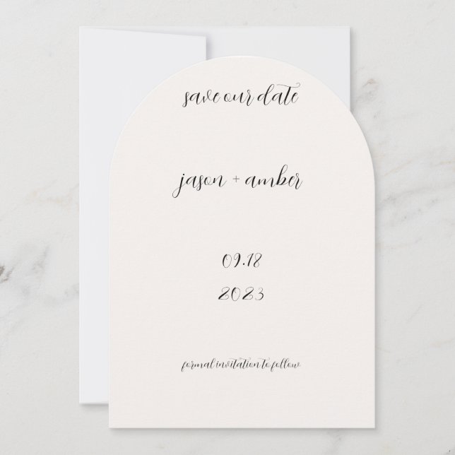 Blanco y negro Guardar la invitación de la boda de (Anverso)