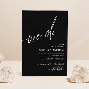 Blanco y negro Hacemos invitación a la boda Minima