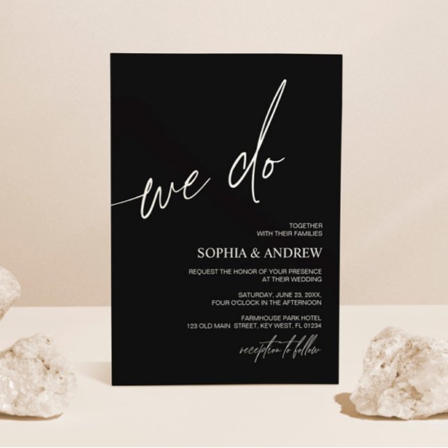 Blanco y negro Hacemos invitación a la boda Minima (Subido por el creador)
