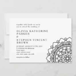 Blanco y negro. Invitación moderna y elegante a la