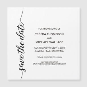 Blanco y negro personalizado "Save the Date"