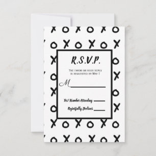 Blanco y Negro X O XO X&O's Respuesta RSVP de Moda