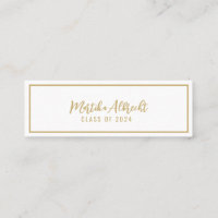 Blanco y oro | Tarjeta de nombre de tipografía neg