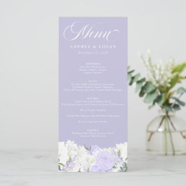 Blanco y Periwinkle | Menú de Boda