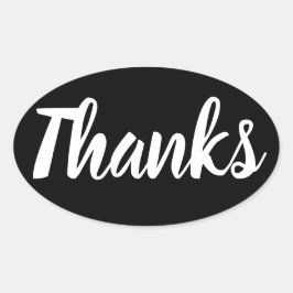 Blancos y negros gracias simple pegatina de negoci