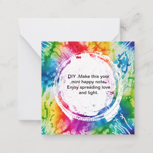 *~ BLANK DIY Tie Dye Inspire tarjeta de nota AP62 (Anverso)
